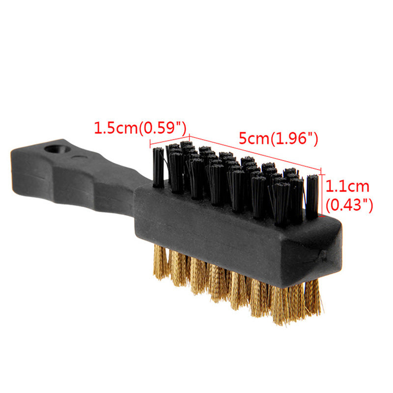 Golf Club Groove Brush head dimensions, double-sided nylon and wire bristles