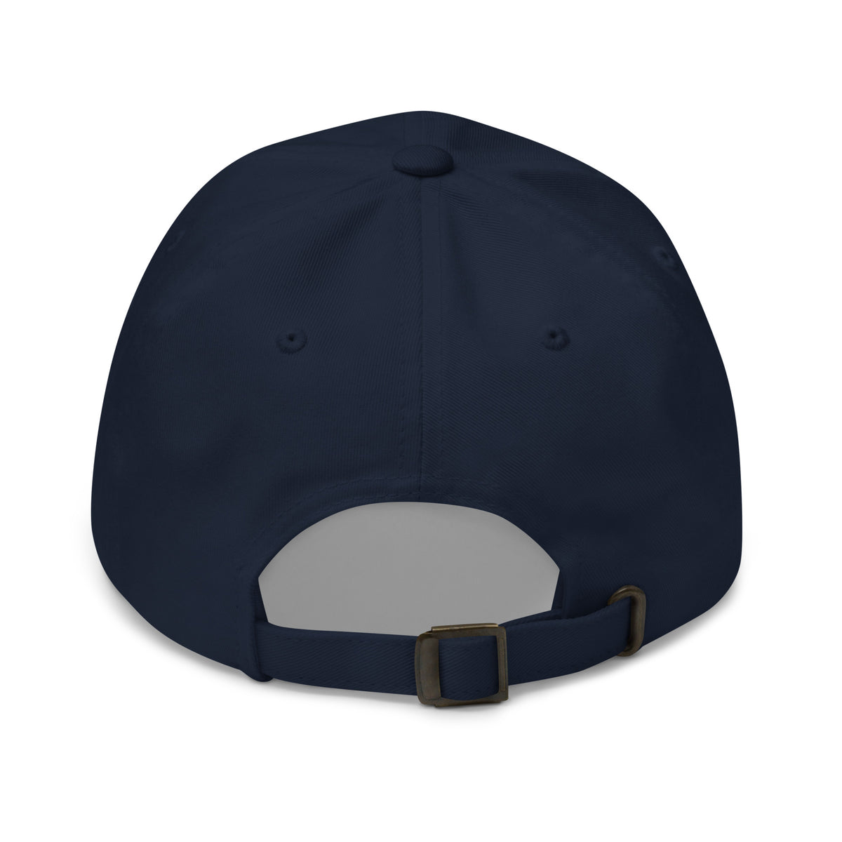 Herman Dad Hat in Navy, low-profile golf cap with embroidered Herman Hackit wordmark, back view