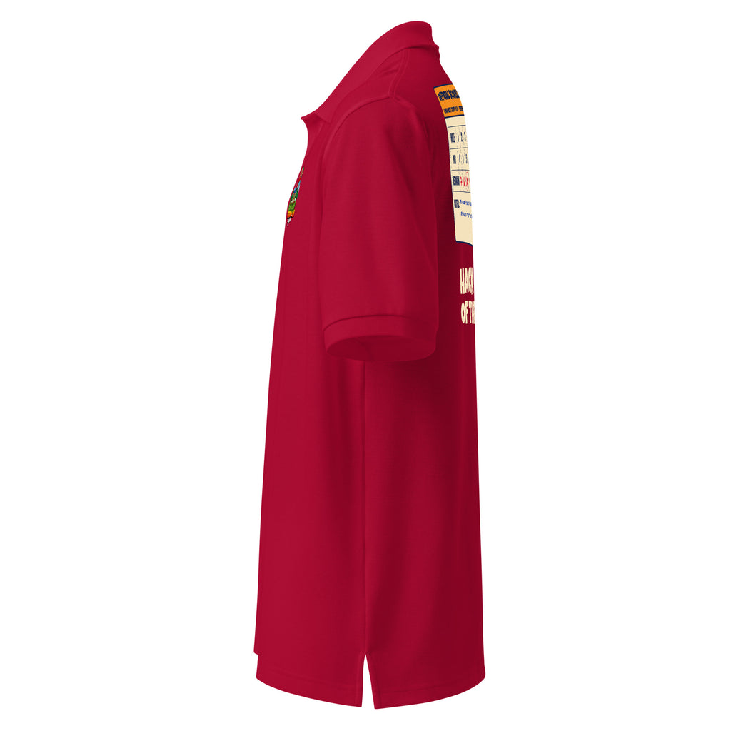 Herman's Scorecard Polo in red, left side view