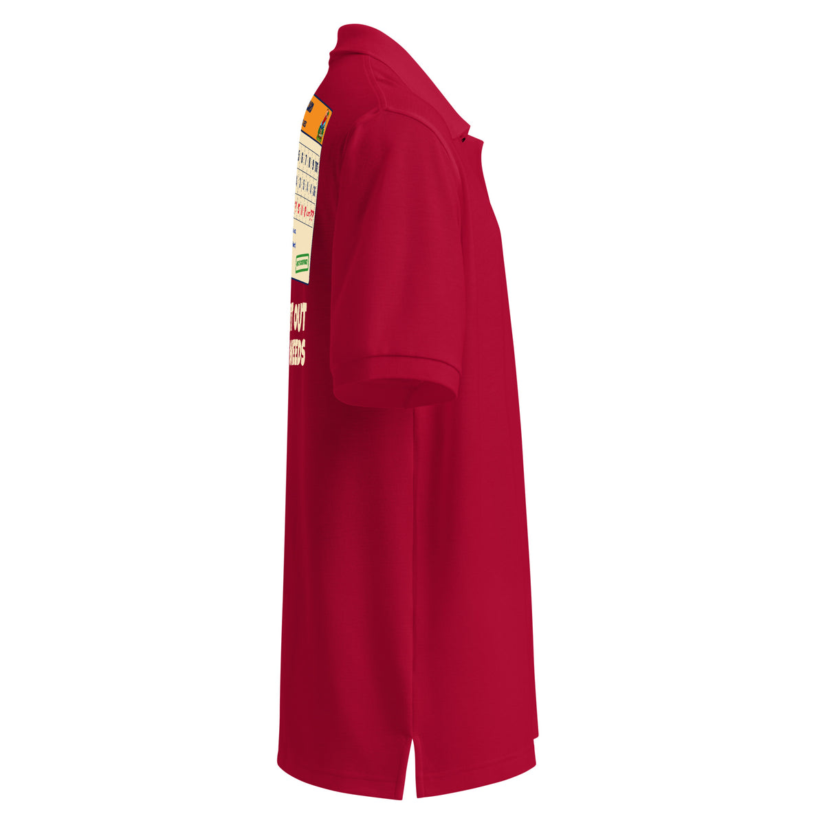 Herman's Scorecard Polo in red, right side view