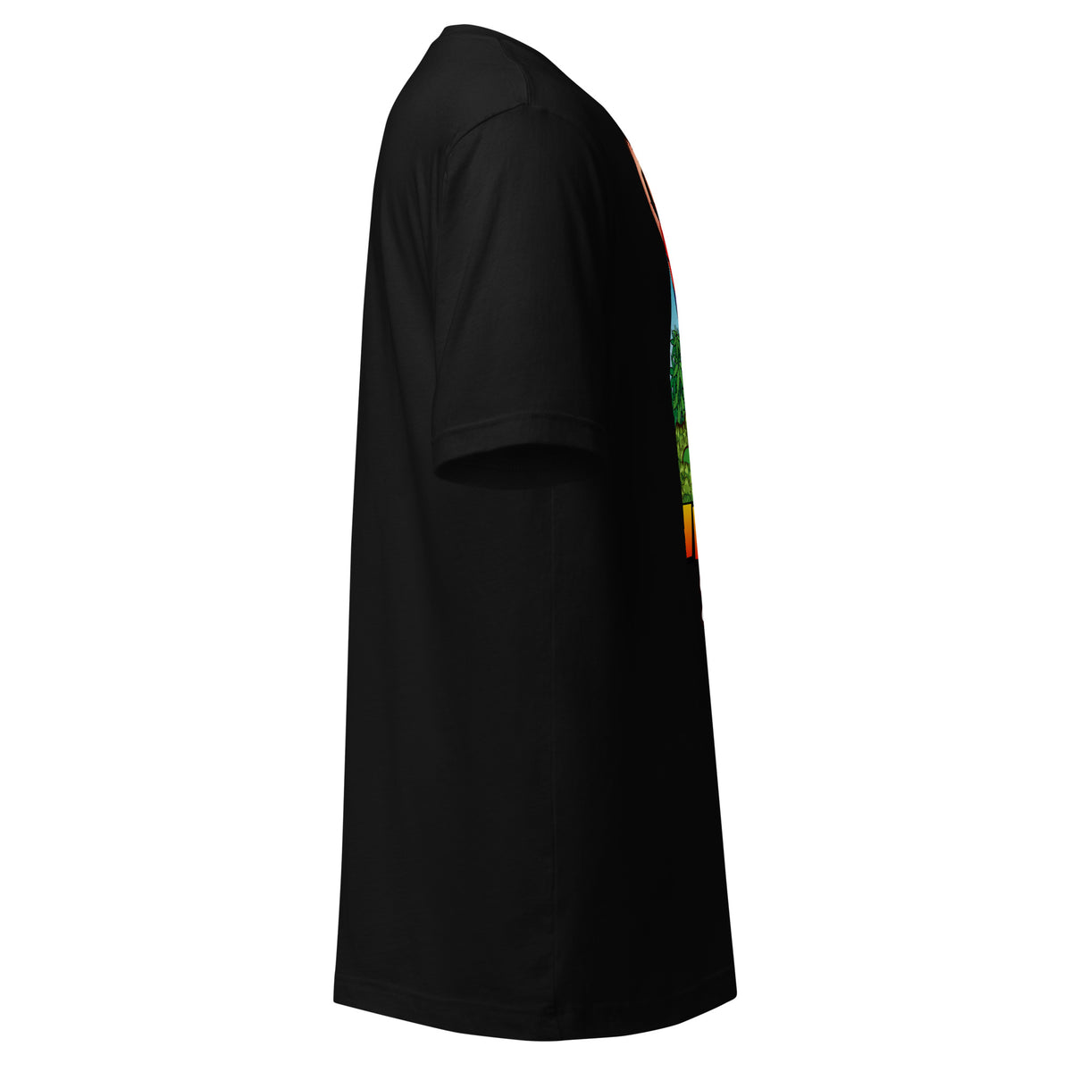 Herman Tee in Black, funny golf t-shirt, right side view